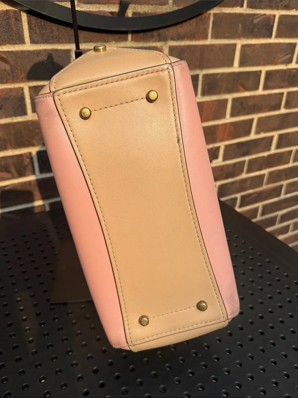 Coach Grace 26831 Colorblock Leather Satchel Beechwood Pink Ivory